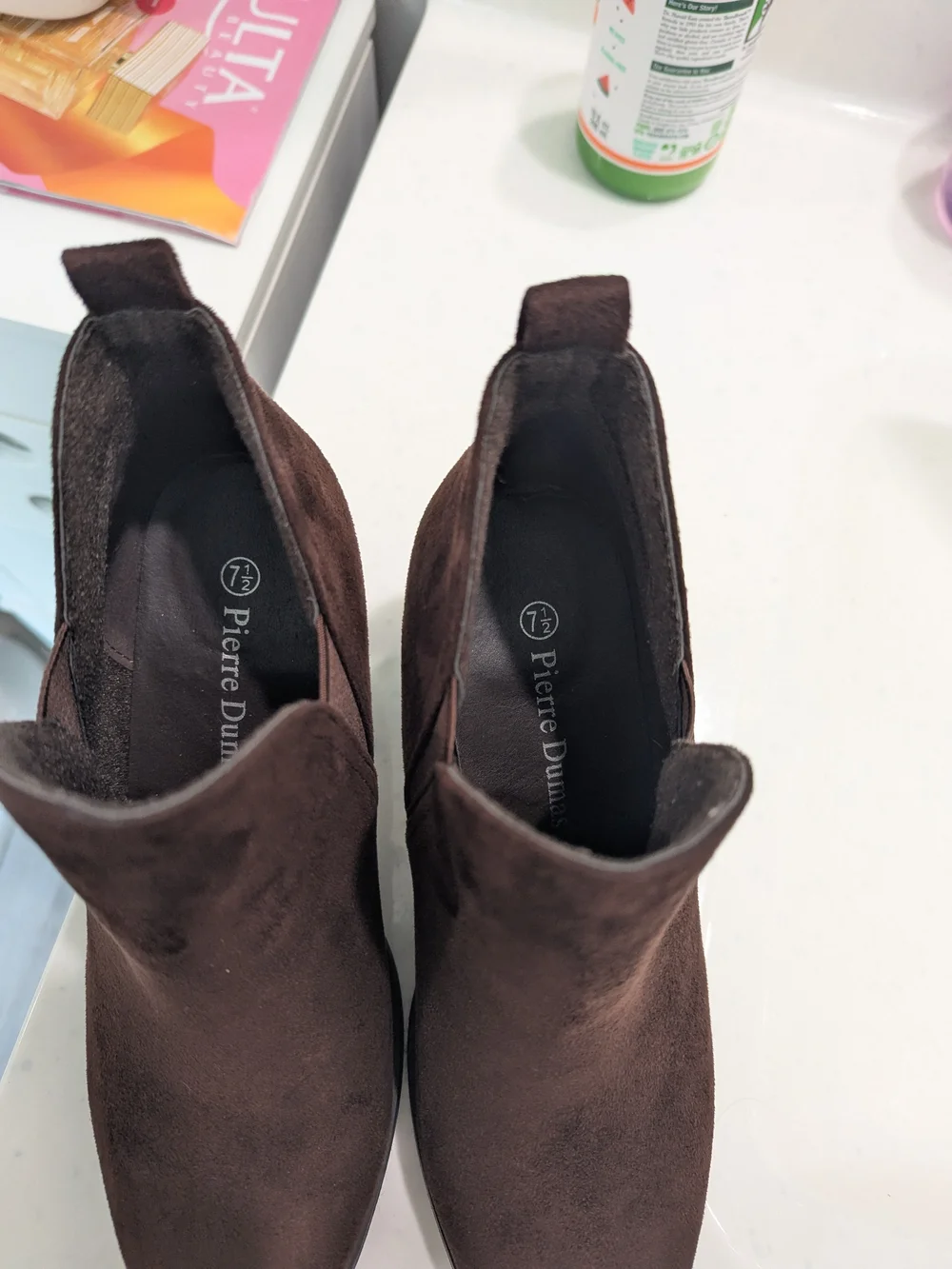 Pierre Dumas Dark Brown Suede Ankle Booties - Women